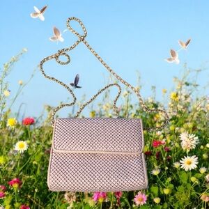 Whiting & Davis Pink Metal Mesh Shoulder Bag